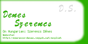 denes szerencs business card