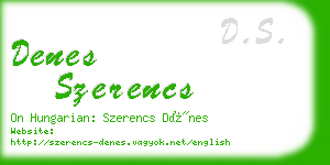 denes szerencs business card